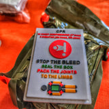 Storage Pocket Patch:  "Stop the Bleed" and "CPR" Quick Reference
