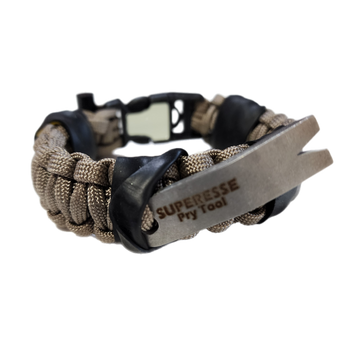 Urban Carry Strap - EDC Bracelet with Pry Bar, Firestarter, Kevlar Saw and Cuff Key or LED Flashlight.