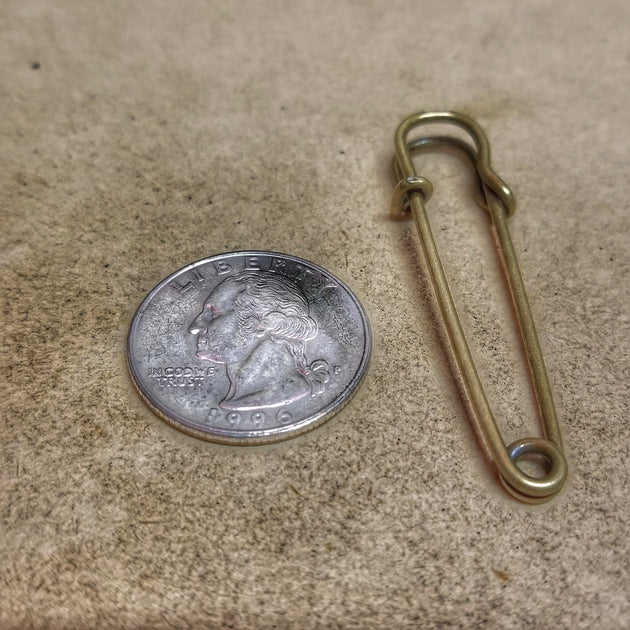 Huge Vintage Gold Plated Safety Pin
