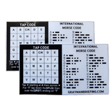 Code Decal - Tap and Morse Code Reference Sticker