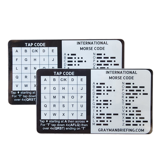 Code Decal - Tap and Morse Code Reference Sticker
