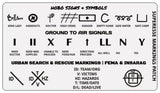 Markings and Signals Decal - Hobo Symbols, Ground to Air Signals, Search and Rescue Markings