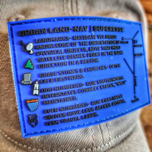 Patch Kit Map Storage Pocket Patch - Urban Land-Nav w/ Strip Map Diagram and ...