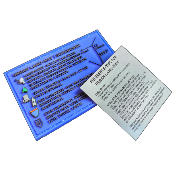 Storage Pocket Patch - Urban Land-Nav w/ Strip Map Diagram and