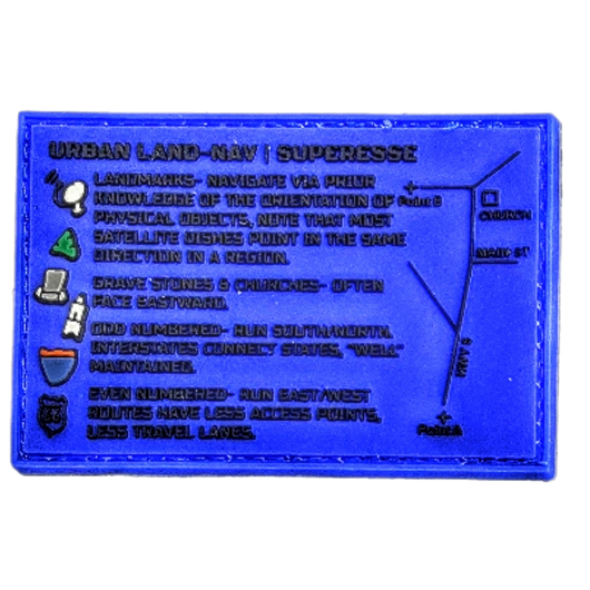 Patch Kit Map Storage Pocket Patch - Urban Land-Nav w/ Strip Map Diagram and ...