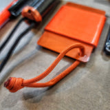 Tape Card - Duct Tape wrapped Orange Credit Card w/ Paracord Lanyard