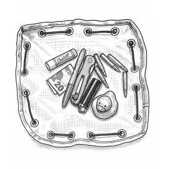 Bindle Tray - Quick drawstring closure EDC tray and satchel