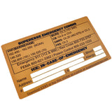 Emergency Comms & ICE Decal - Radio  Frequency/Channel and Telephone Contact Numbers, ICE Card