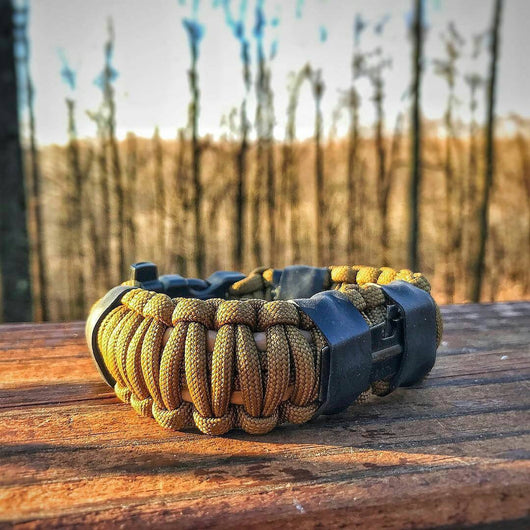 Black Paracord Firestarter Bracelet, In stock!