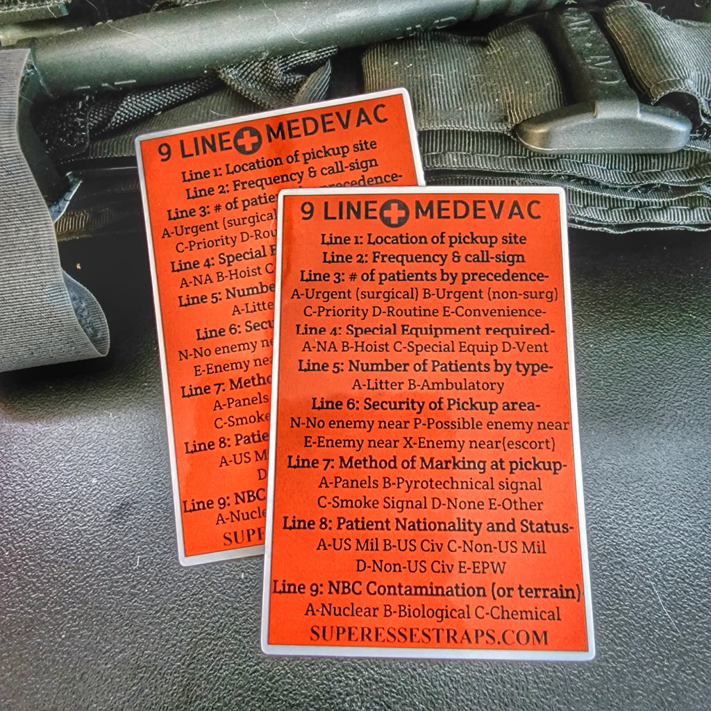 9line Medical Sticker 9 Line MedEvac Decal - U.S. Military Truncated Medical Evacuation ...