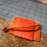 Tape Card - Duct Tape wrapped Orange Credit Card w/ Paracord Lanyard