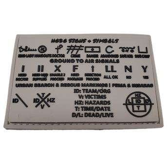 Storage Pocket Patch: Hobo Symbols, Ground to Air Signals, Search and Rescue Markings