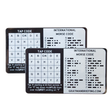 Code Decal - Tap and Morse Code Reference Sticker