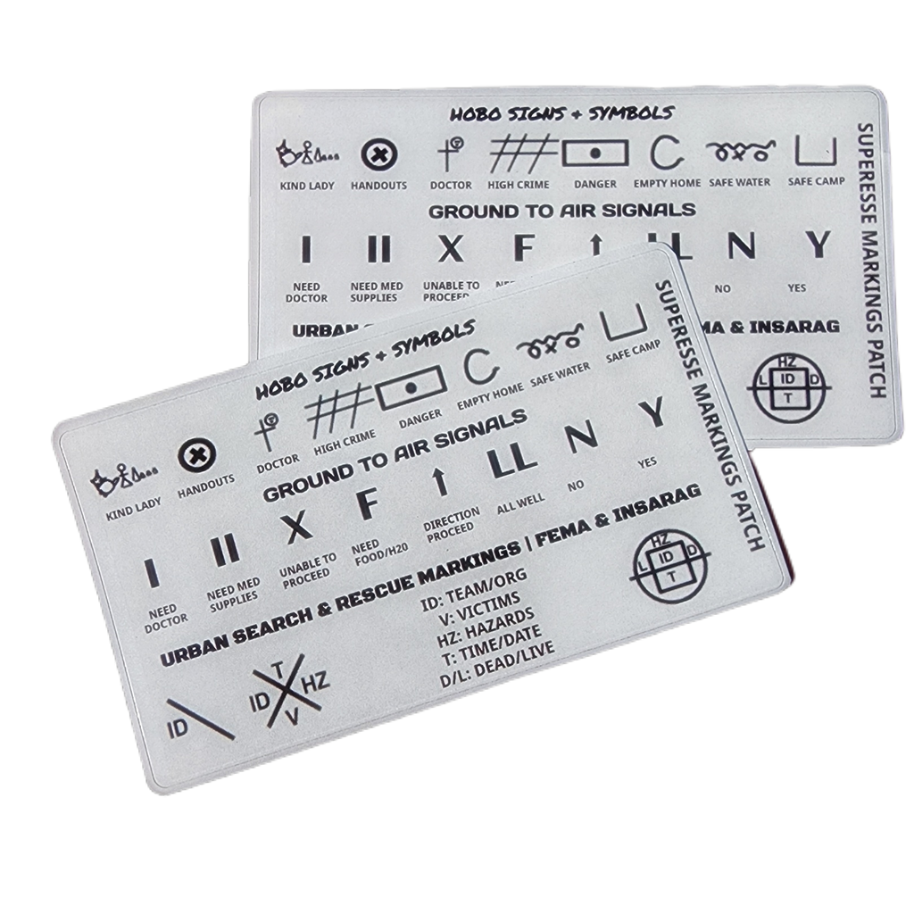Markings and Signals Decal Hobo Symbols, Ground to Air Signals