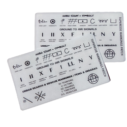 Markings and Signals Decal - Hobo Symbols, Ground to Air Signals, Search and Rescue Markings