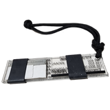 Partitioned Kit & Reference - Bar (PKR Bar): Keychain with compartmentalized storage areas for supplies and quick reference data engraved on backing.