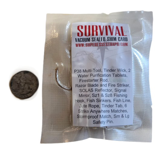 Shim Personal Survival Cards - Wallet Size Vacuum Sealed Survival Packets