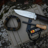 survival gear loadout with paracord